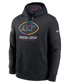 Alternative view of New York Jets Nike 2024 NFL Crucial Catch Club Pullover Hoodie - Black