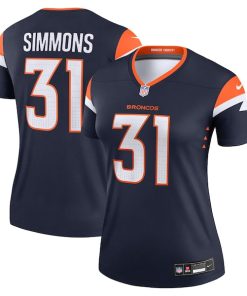 Alternative view of Justin Simmons Denver Broncos Nike Women's Alternate Legend Jersey - Navy