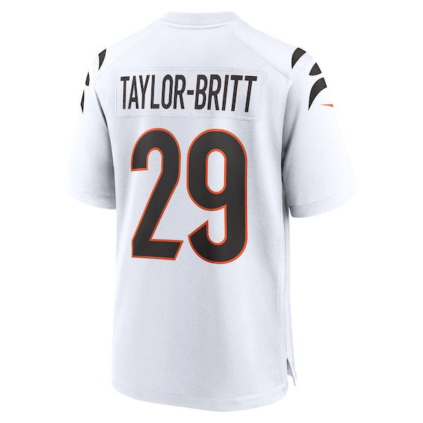 Cam Taylor-Britt Cincinnati Bengals Nike Game Jersey - White/Black/Orange - Image 2