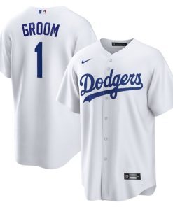 Los Angeles Dodgers Nike #1 Groom Home Replica Jersey - White