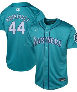 Alternative view of Julio Rodr¨ªguez Seattle Mariners Nike Youth Alternate Limited Player Jersey - Aqua/White