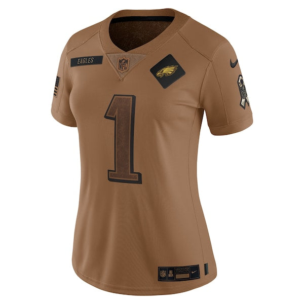 Jalen Hurts Philadelphia Eagles Nike Women's 2023 Salute To Service Limited Jersey - Brown - Image 2