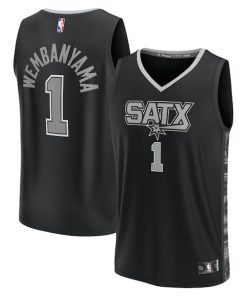 Victor Wembanyama San Antonio Spurs  Fast Break Replica Player Jersey - Statement Edition - Black/White