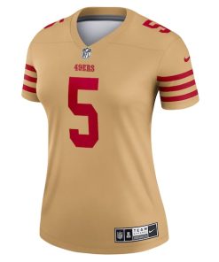 Alternative view of Trey Lance San Francisco 49ers Nike Women's Team Inverted Legend Jersey - Gold