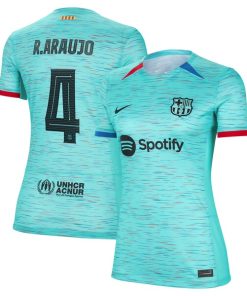 Ronald Araujo Barcelona Nike Women's 2023/24 Third Replica Jersey - Aqua
