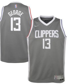 Paul George LA Clippers Nike Youth 2020/21 Swingman Player Jersey Gray - Earned Edition