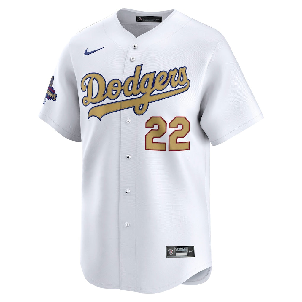 Clayton Kershaw Los Angeles Dodgers Nike 2025 Gold Collection Limited Jersey ยจC White - Image 2