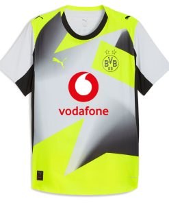Borussia Dortmund Puma 2025/26 Away Authentic Jersey - Gray/Yellow