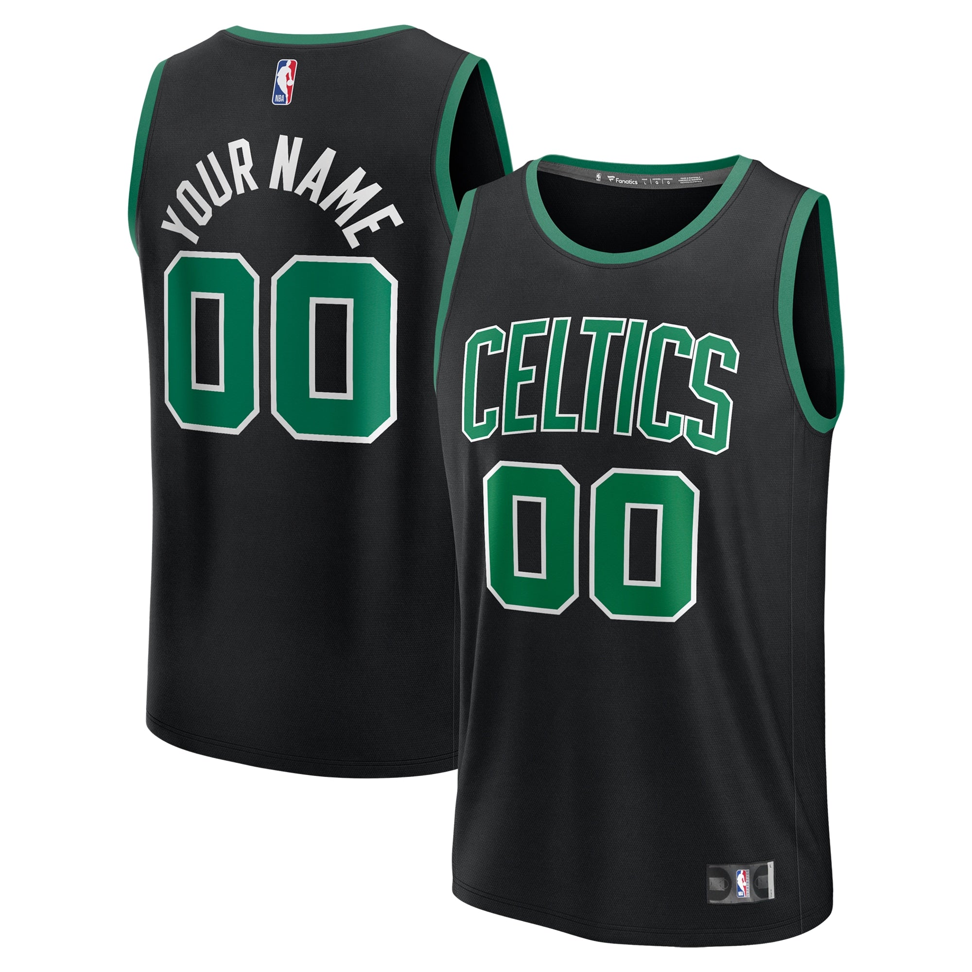 Boston Celtics Fast Break Custom Jersey - Icon Edition - Kelly Green/White/Black - Image 8