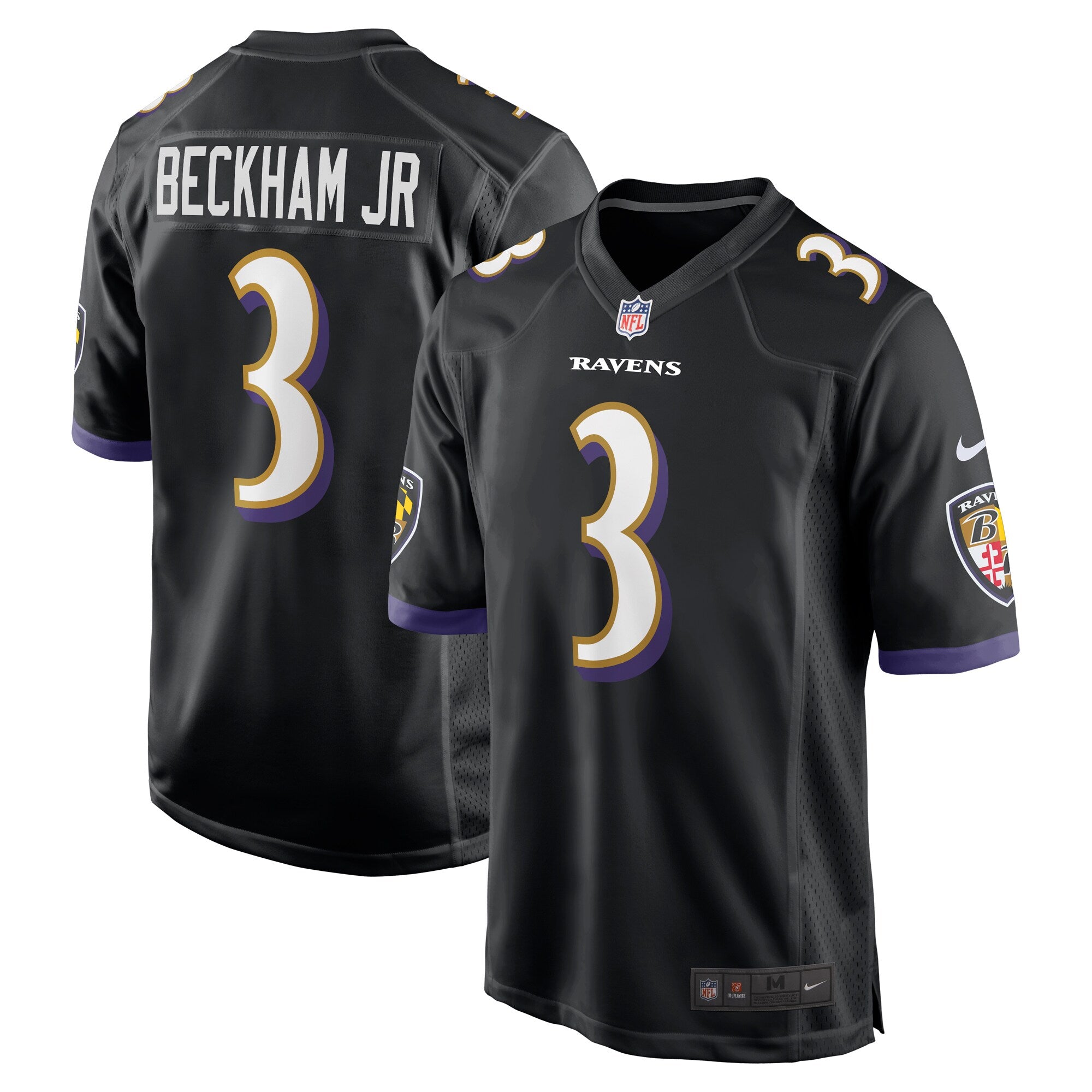 Odell Beckham Jr. Baltimore Ravens Nike Game Jersey - White/Black - Image 6