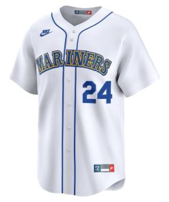 Alternative view of Ken Griffey Jr. Seattle Mariners Nike Throwback Cooperstown Collection Limited Jersey - White