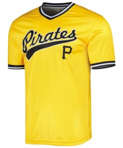 Alternative view of Pittsburgh Pirates Stitches Cooperstown Collection Team Jersey - Yellow