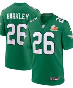 Saquon Barkley Philadelphia Eagles Nike Super Bowl LIX 2nd Alternate Game Jersey - Kelly Green