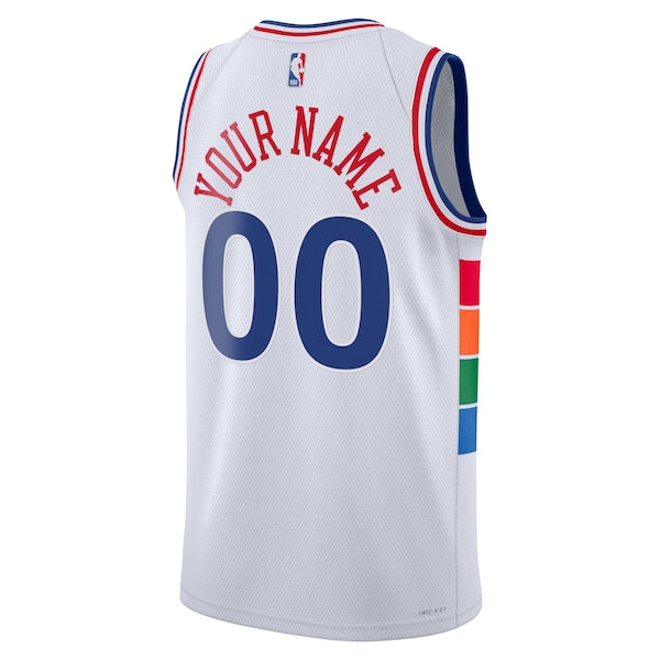 Philadelphia 76ers Nike Unisex 2024/25 Custom Swingman Jersey - City Edition - White - Image 3