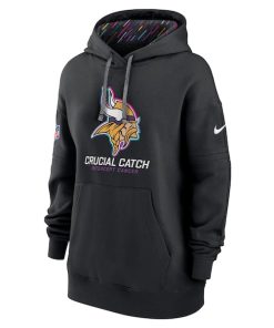 Alternative view of Minnesota Vikings Nike Women's 2024 NFL Crucial Catch Club Pullover Hoodie - Black