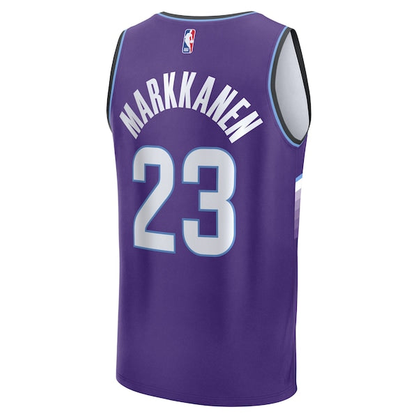 Lauri Markkanen Utah Jazz Youth Fast Break Replica Jersey - Icon Edition - Purple - Image 3