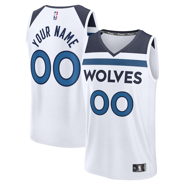 Minnesota Timberwolves Fastbreak Custom Jersey - Association Edition - White
