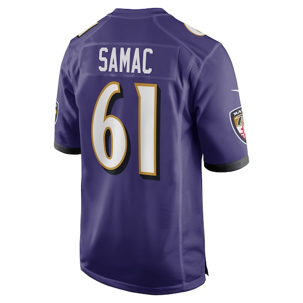 Nick Samac Baltimore Ravens Nike Team Game Jersey - Purple - Image 3