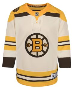 Alternative view of Boston Bruins Youth 100th Anniversary Premier Jersey - Cream