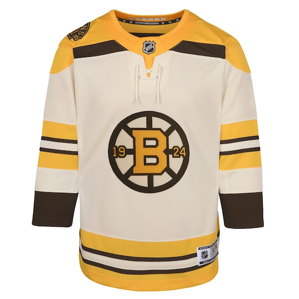 Boston Bruins Youth 100th Anniversary Premier Jersey - Cream - Image 2