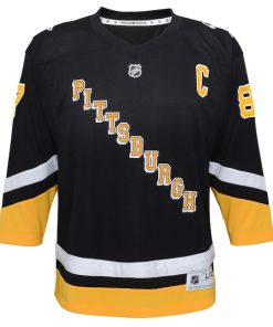 Alternative view of Sidney Crosby Pittsburgh Penguins Youth 2021/22 Alternate Replica Player Jersey - Black