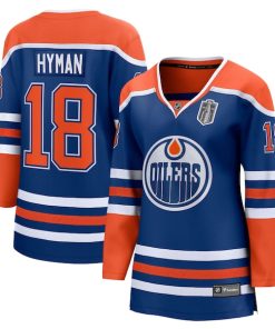 Zach Hyman Edmonton Oilers  Women's 2025 Stanley Cup Final Home Breakaway Jersey - Royal