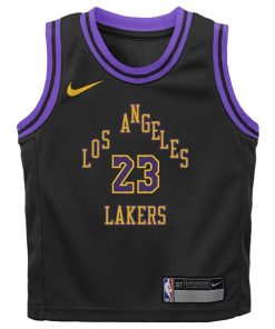 Alternative view of LeBron James Los Angeles Lakers Nike Preschool  2023/24 Swingman Replica Jersey - City Edition - Black