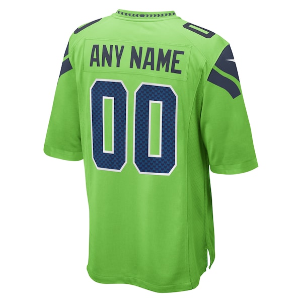 Seattle Seahawks Nike Alternate Custom Game Jersey - Neon Green - Image 3