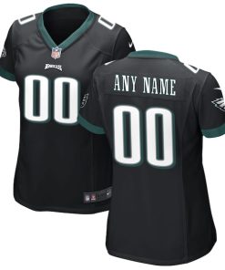 Philadelphia Eagles Nike Women's Alternate Custom Game Jersey - Black