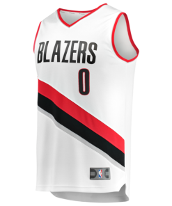 Alternative view of Damian Lillard Portland Trail Blazers  Fast Break Replica Jersey - White - Association Edition