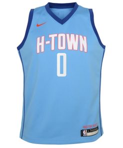 Alternative view of Russell Westbrook Houston Rockets Nike Youth 2020/21 Swingman Jersey Blue - City Edition