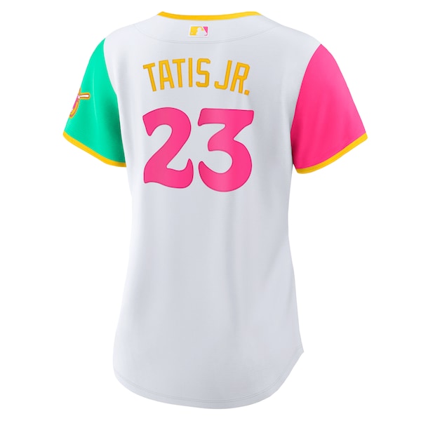 Fernando Tatis Jr. San Diego Padres Nike Women's 2022 City Connect Replica Player Jersey - White - Image 3