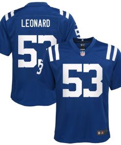 Alternative view of Shaquille Leonard Indianapolis Colts Nike Youth Game Jersey - Royal/Blue