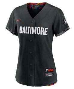 Alternative view of Cal Ripken?Baltimore Orioles Nike Women's 2023 City Connect Replica Player Jersey - Black