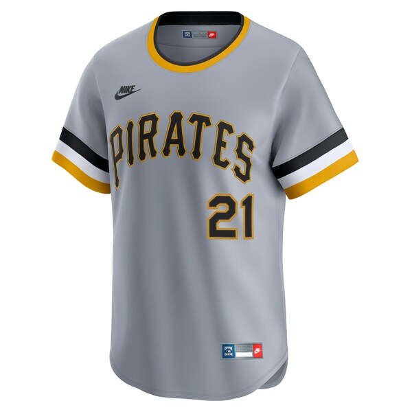 Roberto Clemente Pittsburgh Pirates Nike Throwback Cooperstown Collection Limited Jersey - Gray - Image 2