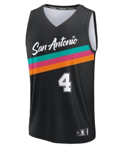 Alternative view of De'Aaron Fox San Antonio Spurs  Youth 2025/26 City Edition Fast Break Jersey - Black