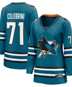 Macklin Celebrini San Jose Sharks  Women's  Home Breakaway Jersey?¨C Teal