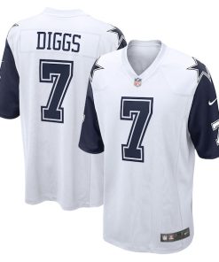 Alternative view of Trevon Diggs Dallas Cowboys Nike Alternate Game Jersey - White/Navy