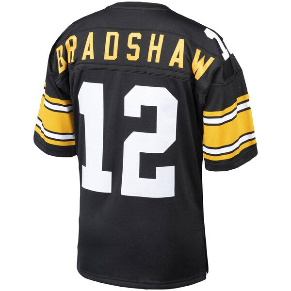 Terry Bradshaw Pittsburgh Steelers Authentic Throwback Retired Player Jersey - Black - Image 3