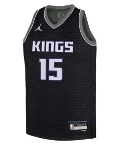 Alternative view of Davion Mitchell Sacramento Kings Jordan Brand Youth Swingman Jersey - Statement Edition - Black