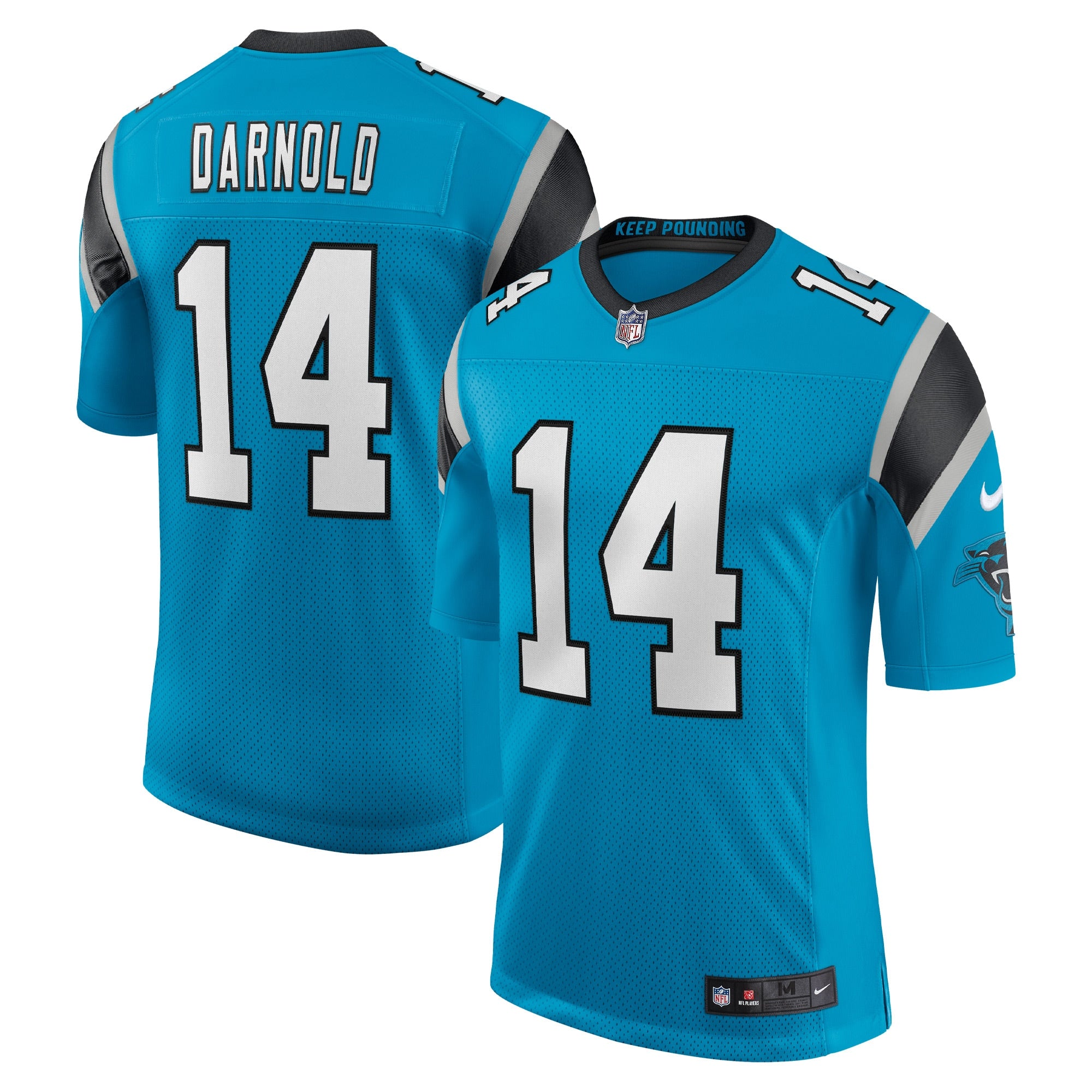 Sam Darnold Carolina Panthers Nike Vapor Limited Jersey - White/Black/Blue - Image 6