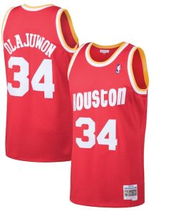 Hakeem Olajuwon Houston Rockets 1993/94 Hardwood Classics Swingman Jersey - Red