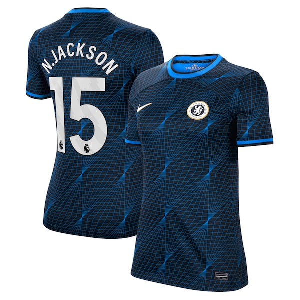 Nicolas Jackson Chelsea Nike Women's 2023/24 Away Stadium Replica Player Jersey - Navy/Blue - Image 2