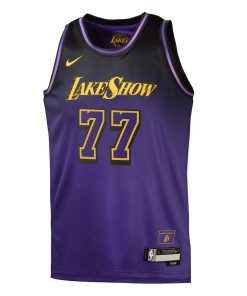 Alternative view of Luka Don?i? Los Angeles Lakers Nike City Edition Swingman Jersey 2024 - Purple