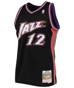 Alternative view of John Stockton Utah Jazz 1998/99 Hardwood Classics Swingman Jersey - Black