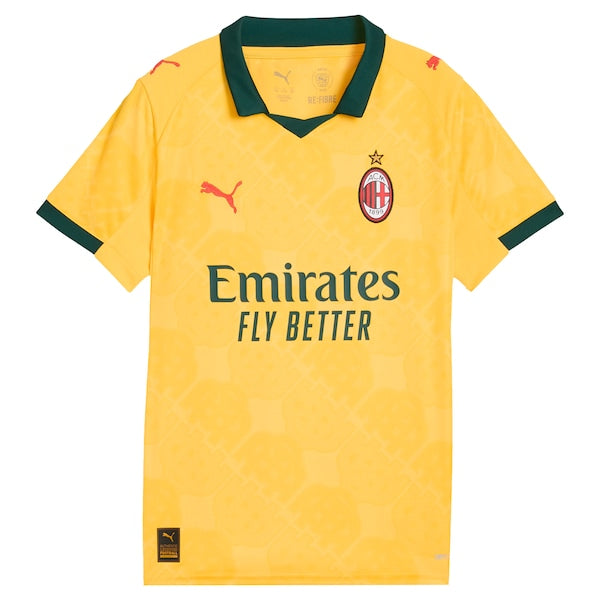 AC Milan Puma Youth 2025/26 Third Replica Jersey - Yellow/White - Image 3