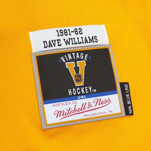 Dave Williams Vancouver Canucks Men's 1981/82 Blue Line Player Jersey - Yellow - Image 3
