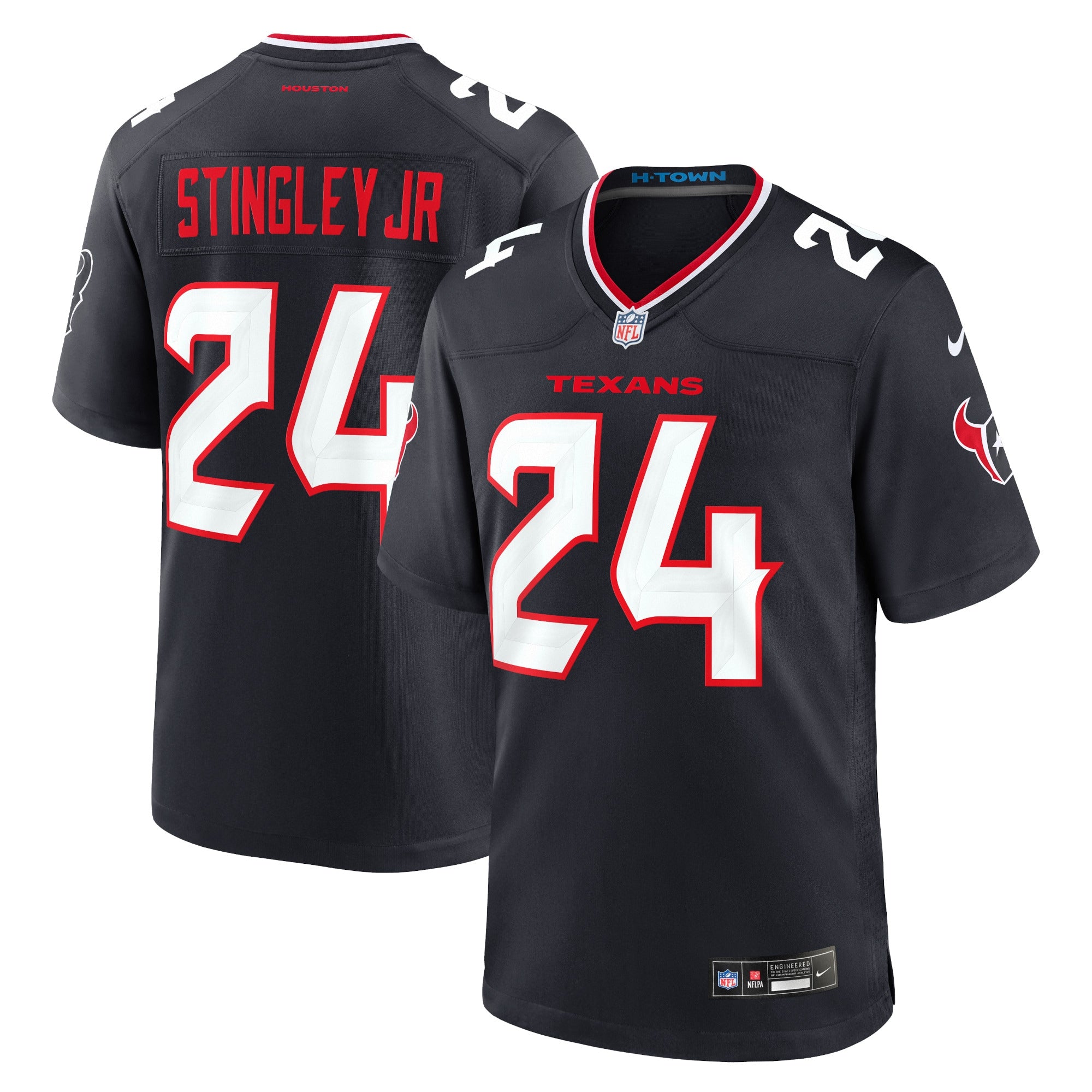 Derek Stingley Jr. Houston Texans Nike Game Jersey - White/Navy/Red - Image 7
