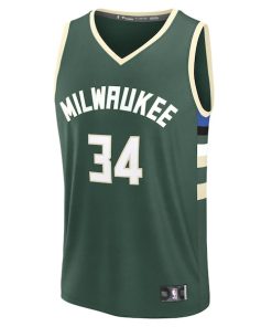 Alternative view of Giannis Antetokounmpo Milwaukee Bucks  Youth Fast Break Replica Player Jersey - Icon Edition - Hunter Green