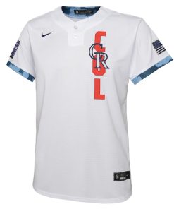 Alternative view of Colorado Rockies Nike Youth 2021 MLB All-Star Game Jersey - White
